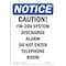 Signmission Safety Sign, OSHA Notice, 18" Height, Caution FM-200 System Discharge Sign, Portrait OS-NS-D-1218-V-10479 - alternate 1